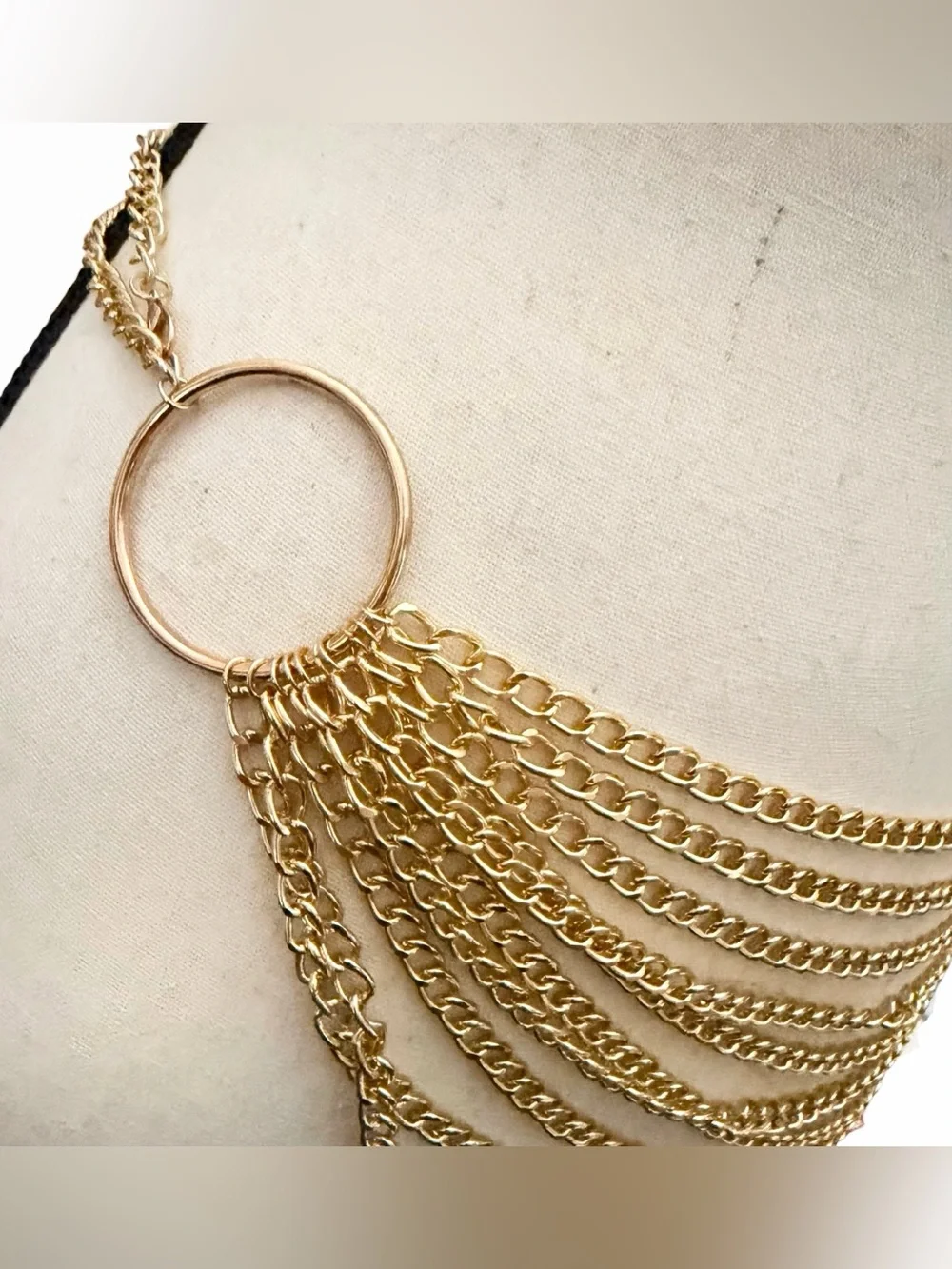 Belt Waist Chains 30”-47” w/ 10 Layers Gold Tone